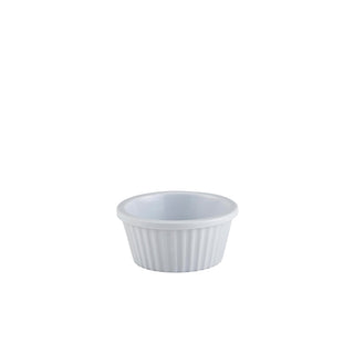 Melamine White Fluted Ramekin 6 x 3cm 28ml Durable Mini Dish for Appetizers and Dips Pack of 24