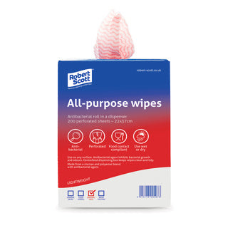 All Purpose Anti Bac Cloth In Dispenser 22x37cm Roll 200