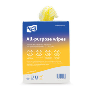 All Purpose Anti Bac Cloth In Dispenser 22x37cm Roll 200