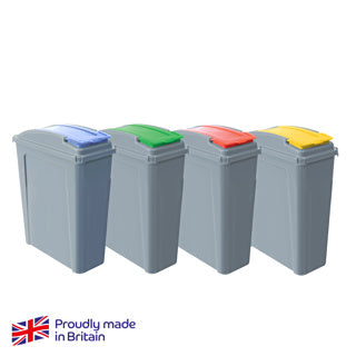 Eco Waste Recycling Bin With Coloured Lid 25 Litre