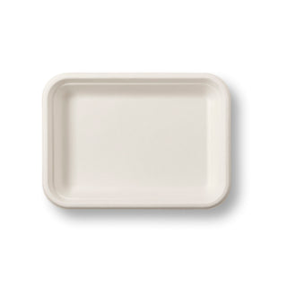 Pack Of 1000 Bagasse Tray Biodegradable Rectangle (195x145x25mm/8x6x1")