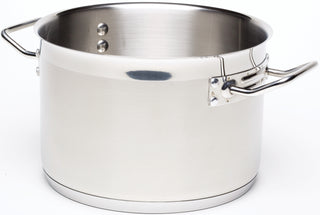 Stainless Steel Stew Pan (No Lid) 4.4L/ 5L/ 7.2L/ 8L/ 11.1L/ 12.9L/ 22L/ 31L Casserole Stockpot with Encapsulated Aluminium Base  – Heavy Duty Professional Cookware
