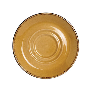 Terramesa Mustard Double Well Saucer 14.5cm / 5 3/4" - Pack of 36