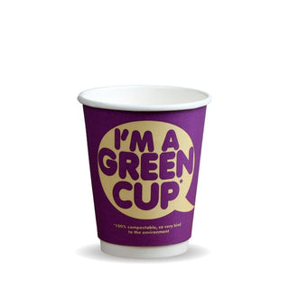 Pack Of 500 12oz Double Wall "I'm a Green Cup" Hot BioCups