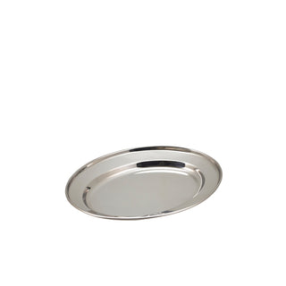 Stainless Steel Oval Flat 20–40.5cm – Polished Metal Serving Trays for Food Display & Catering Service