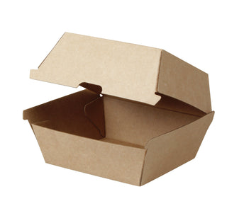 Pack of 200 Kraft V6 Corrugated Burger Box 6x6"