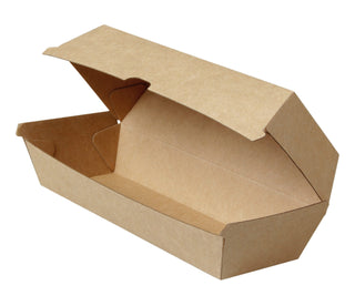 Pack of 200 Kraft V10 Corrugated Meal Box 9x6"