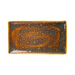 Vesuvius Amber Rectangle Three Plate 32 x 19cm (12 1/2") - Pack of 6