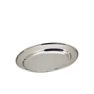 Stainless Steel Oval Flat 20–40.5cm – Polished Metal Serving Trays for Food Display & Catering Service