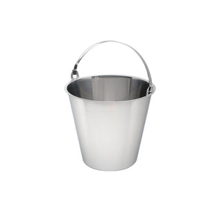 Swedish Bucket 10L/12L/15L Pack of 1 Stainless Steel Graduated Polished Bucket for Catering and Kitchen Use