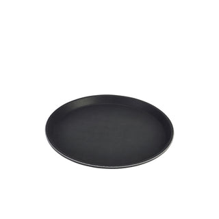 Tray Gengrip Fibreglass Round 35.5cm Black Practical Round Tray for Home and Commercial Service