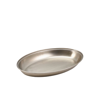 Oval Vegetable Dish 17.5cm to 35cm Pack of 1 Stainless Steel Serving Dish for Catering Tableware