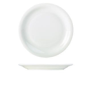 Porcelain Narrow Rim Plate White Vitrified Dining & Serving Tableware Pack of 6 Various Size Availble