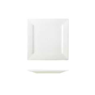 Porcelain Square Plate – White Vitrified Modern Dining & Serving Tableware Various Sizes Pack of 6