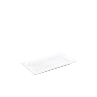 Porcelain Rectangular Plate 24x17cm/30.5x18.5cm – White Vitrified Contemporary Dining & Serving Tableware Pack of 6