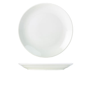 Coupe Plate Various Sizes Pack of 6 Porcelain modern dining tableware ideal for restaurants cafes stylish food presentation use