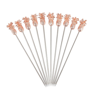 Pack of 10 Copper Plated Pineapple Garnish Pick