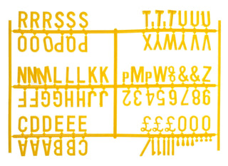 Pack of 6 ¾” Letter Set - (540 characters) Yellow