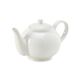 White Teapot 16.5cm/18cm/21.7cm Porcelain Tea Coffee Pot Café Restaurant Pack of 6
