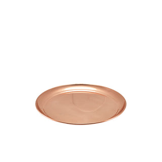 Copper 12" Round Tray – Copper Plated Stainless Steel Serving Tray 30cm (Dia)