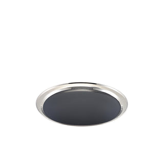 Round Silver Tray 30cm/35cm Non Slip Stainless Steel Dinnerware Serving Tray Set 1