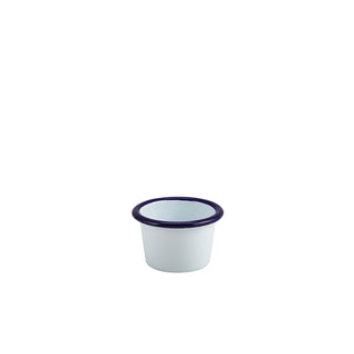 Ramekin Bowl 7cm/8cm White with Blue/Grey/Red Enamel-Coating Steel Tableware Serving Set 12