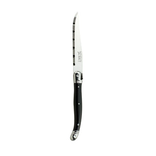 Stainless Steel Steak Knives Black/Ivory/Horn Handles Laguiole Pack of 6 for Steakhouse Service