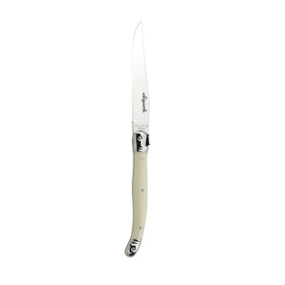 Stainless Steel Steak Knives Black/Ivory/Horn Handles Laguiole Pack of 6 for Steakhouse Service