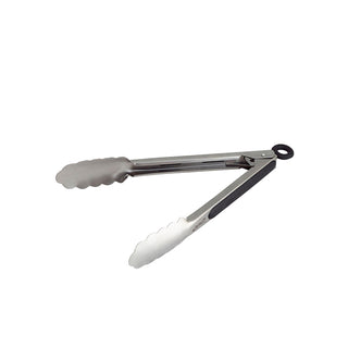 Silver Tong 23cm/30.5cm Stainless Steel With Black Rubber Grip Kitchen Utensils 1 Piece