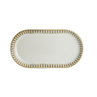Adelaide Birch Oblong Tray 30 x 16cm Vitrified Stoneware for Tableware Food Serving Pack of 12