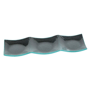 12 Pcs Rectangle Segmented Plate 31cm, Soda Lime Glass for Tasting, Canapé & Sharing Presentation Dish