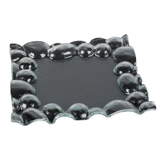 Soda Lime Glass, Accents Rockpool Square Plate 30cm for Decorative, Tableware Serving Pack of 6