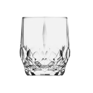 Alkemist DOF Tumbler Glasses Set of 12, 12.25oz (34.6cl) Diamond-Cut Crystal Glass for Whiskey, Cocktail, Spirits
