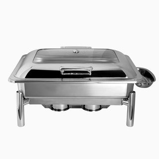 Creations Rectangular Chafing Dish with Stand Stainless Steel, 57.2 x 43.2 x 29.8cm for Buffet, Tabletop Service