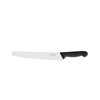 Pastry Knife, Extra Sharp Blade, Wavy Serrated Edge, 25 cm, Plastic Handle, Stainless Steel, Black