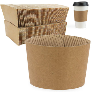 Pack of 1000 Brown Paper Hot Cup Sleeve