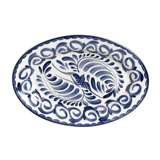 Stoneware Puebla Blue Oval Platters 27cm/31cm/34cm for Buffet Displays Service