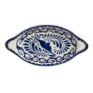 Stoneware Puebla Blue Oval Rarebit Dishes 34cl Pack of 12 for Cheese Dishes Starters Use