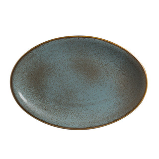 Stoneware Alma Tacana Azul Oval Platters 25.5cm/34.29cm for Buffet Displays Service