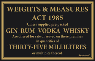 35ml Spirits Law Sign