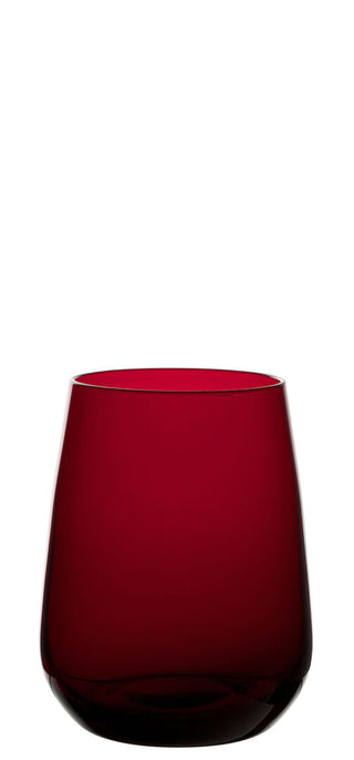 Soda Lime Glass Cranberry Water Tumblers 40cl Pack of 12 Juice Drinking Glasse