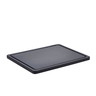 Black Non-Slip Chopping Board with Grooved Edge and High-Density Polyethylene Construction for Professional Food Preparation