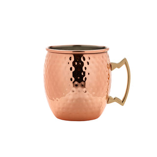 Stainless Steel Barrel Mug 55cl (19.25oz) Hammered Finish - 9.8 x 8.5cm (H x Dia), Premium Cocktail & Beverage Mug