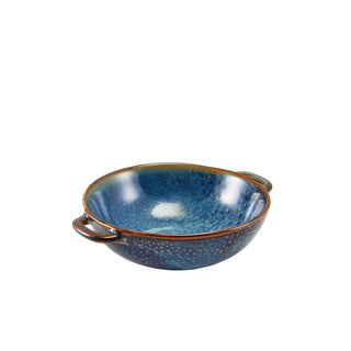 Porcelain Terra Aqua Blue Balti Dish 15cm / 45cl Food Cooking and Serving Handled Set of 6