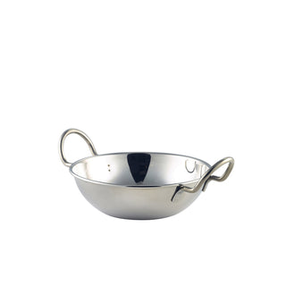 Stainless Steel Balti Dish 13cm/15cm 46.5cl/57cl with Handles - Curry Bowls Set of 12