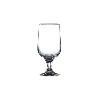 Clear Stemmed Beer Glass Durable Dishwasher Safe Drinkware Glasses 37.5cl/ 13.2oz - Pack of 6