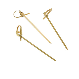 Bamboo Looped Skewers 9cm / 3.5" – Decorative Food and Cocktail Picks - Pack of 100
