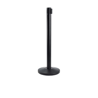 2m Black Retractable Belt Barrier Post – Heavy Weighted Queue Control Stand | Pack of 2