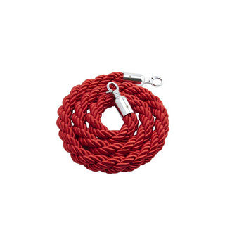 1.5m Twisted Red/ Black Queue Barrier Rope Divider Crowd Control Stanchion Barrier Rope with Hook 50mm Diameter