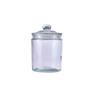 Clear Glass Biscotti Storage Jars with Lids – 1.8L & 3.7L, Round Display Containers for Counter & Buffet Use - Pack of 6